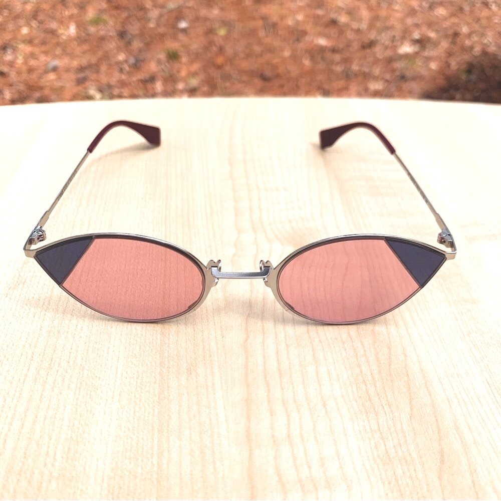 FENDI sunglasses for women retro slim metal frames cateye pink, blue, silver